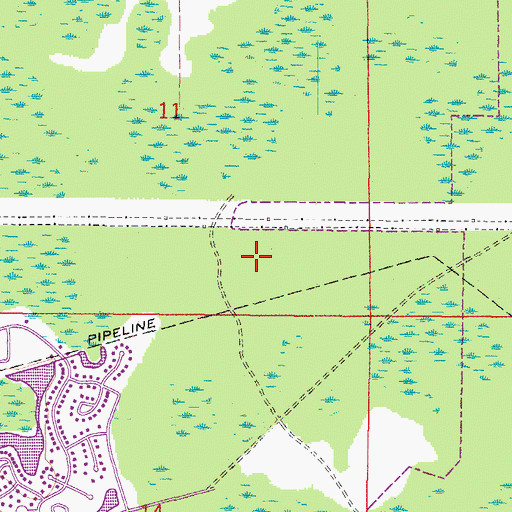 Topographic Map of Cypress Forest Park, FL