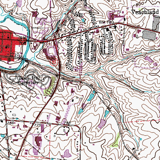 Topographic Map of Clear Creek Baptist Church (historical), KY