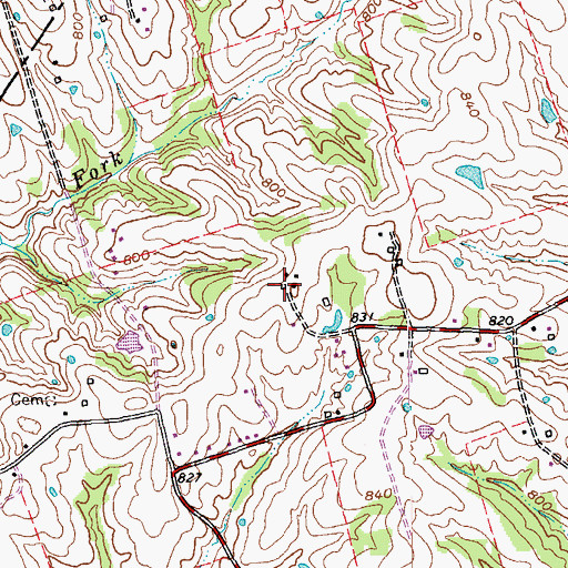 Topographic Map of Shelby County Baptist Camp, KY