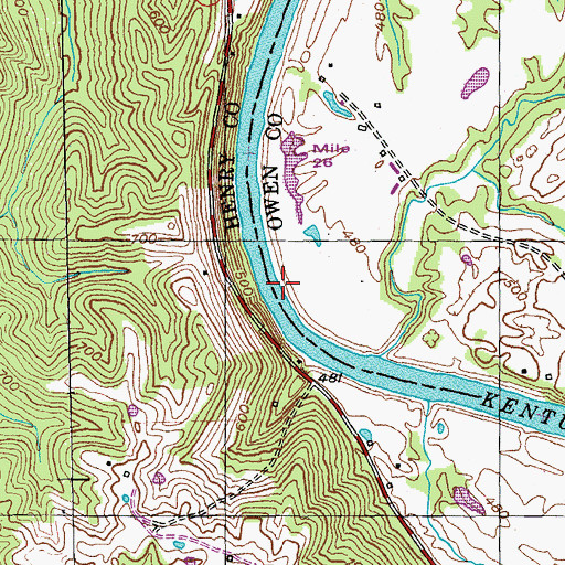 Topographic Map of Gibsons Landing (historical), KY