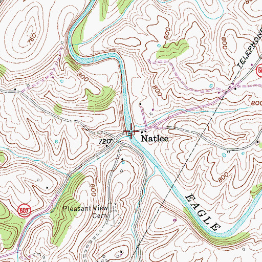 Topographic Map of Lees Mill Covered Bridge, KY