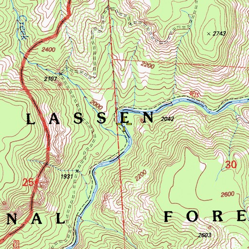 Topographic Map of Beaver Creek, CA