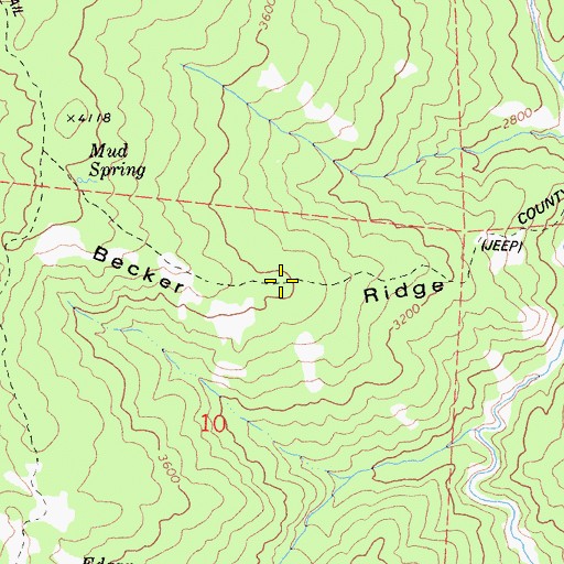 Topographic Map of Becker Ridge, CA