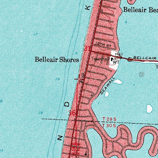 Topographic Map of 6th Street Beach Access Park, FL