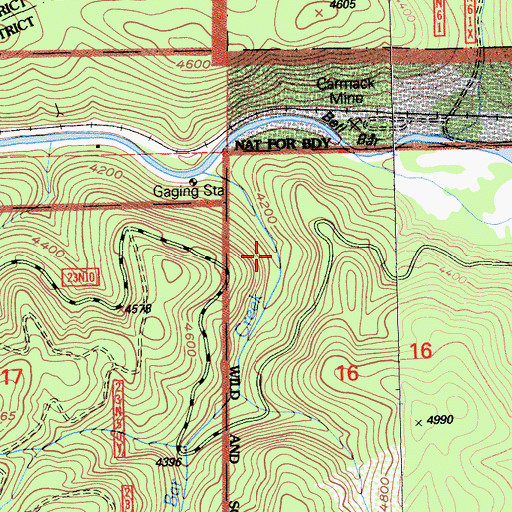 Topographic Map of Bell Bar Creek, CA