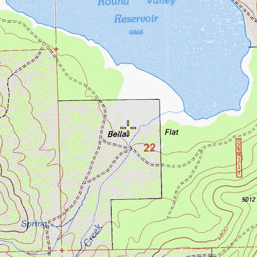 Topographic Map of Bellas Flat, CA