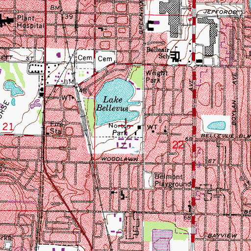 Topographic Map of Ross Norton Recreation Complex, FL
