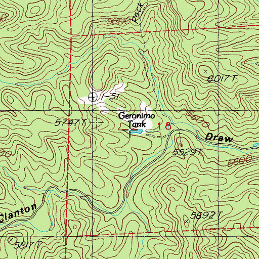 Topographic Map of Geronimo Tank, NM