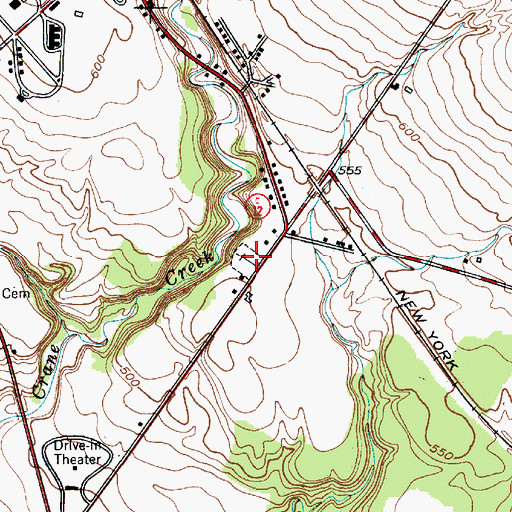 Topographic Map of Carr Cemetery, NY