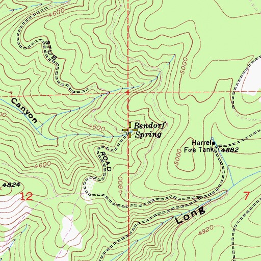 Topographic Map of Bendorf Spring, CA