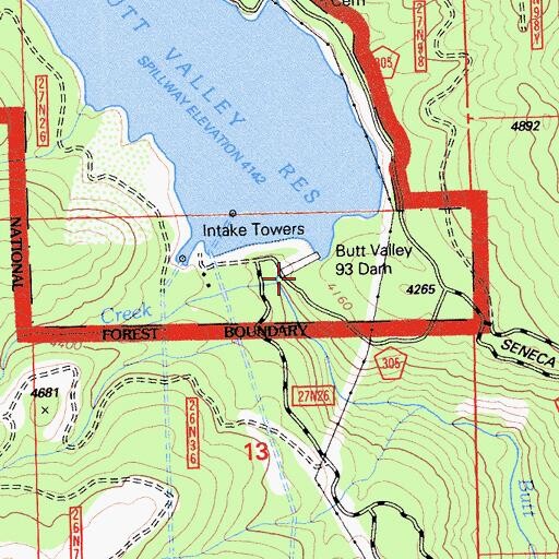 Topographic Map of Benner Creek, CA