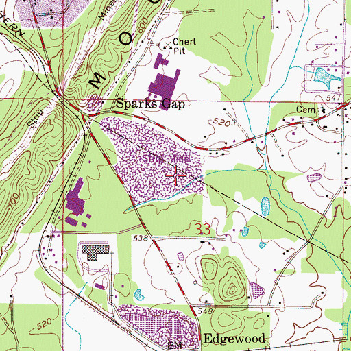 Topographic Map of Bessemer Quarry, AL