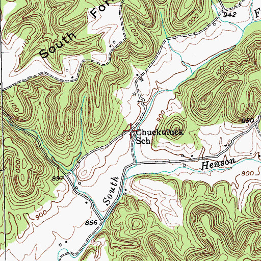 Topographic Map of Chuck Post Office (historical), KY