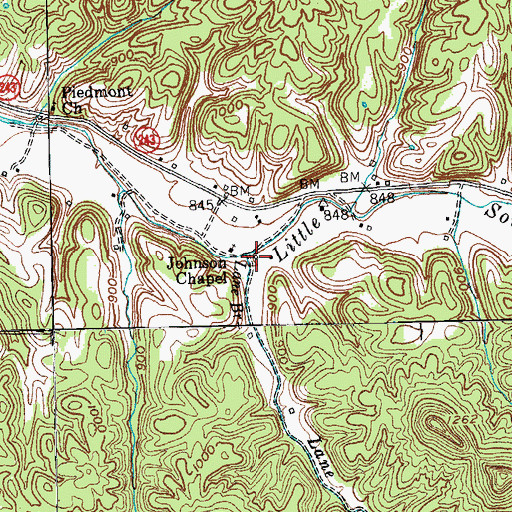 Topographic Map of Johnson Chapel School (historical), KY