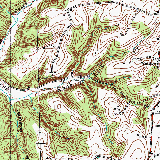 Topographic Map of Knob Lick (historical), KY