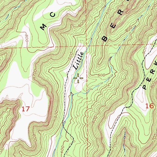 Topographic Map of Berry Canyon, CA
