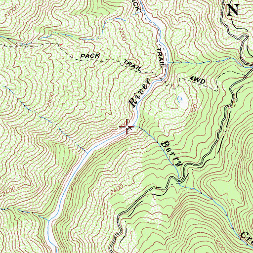 Topographic Map of Berry Creek, CA