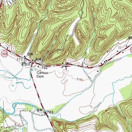 Topographic Map of Phil School (historical), KY