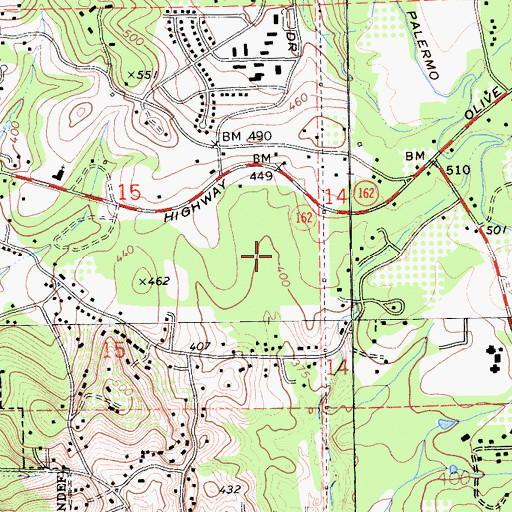 Topographic Map of Berry Creek Rancheria, CA