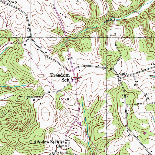 Topographic Map of Willow Springs Methodist Church (historical), KY