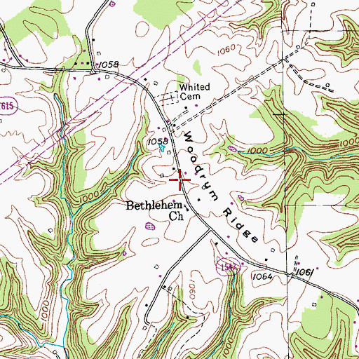 Topographic Map of Woodrum Ridge (historical), KY