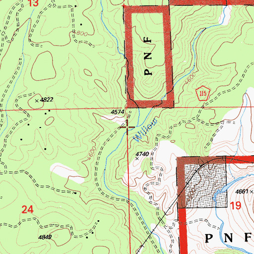 Topographic Map of Betterton Creek, CA