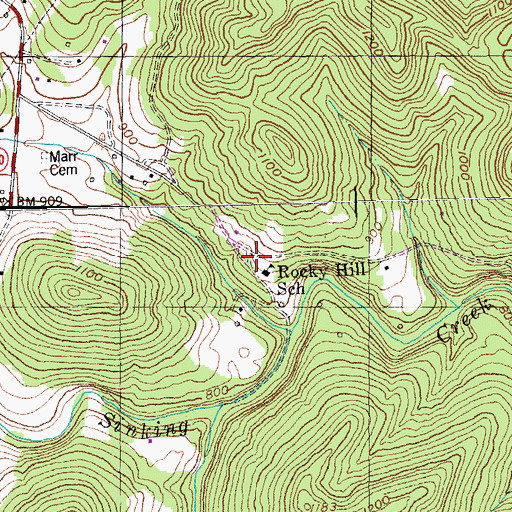 Topographic Map of The Thrashing Rock, KY