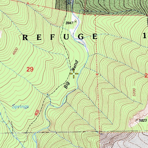 Topographic Map of Big Bend, CA