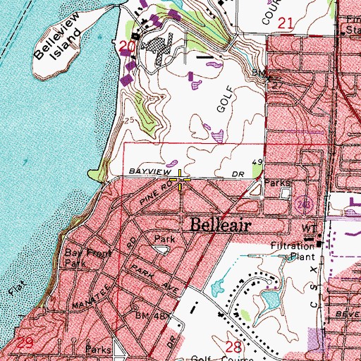 Topographic Map of Grass Plot, FL