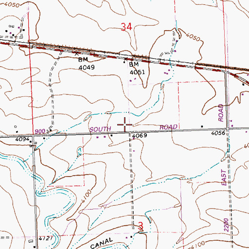 Topographic Map of Lateral C-54, ID