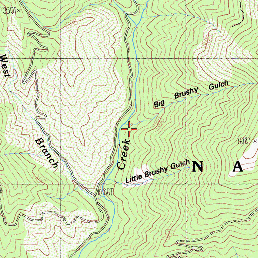Topographic Map of Big Brushy Gulch, CA