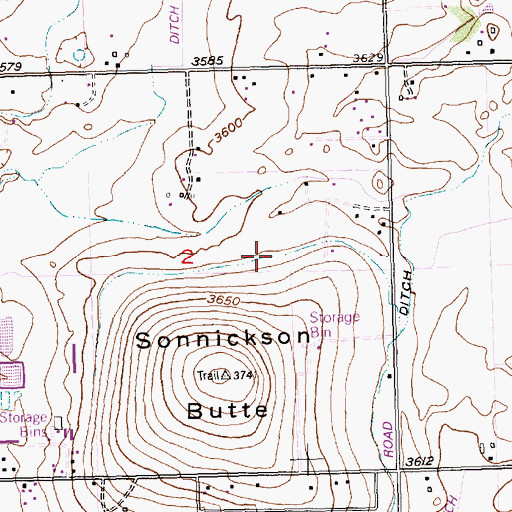 Topographic Map of Lateral N-25, ID