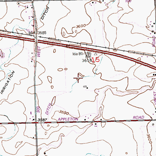 Topographic Map of Lateral S-15, ID