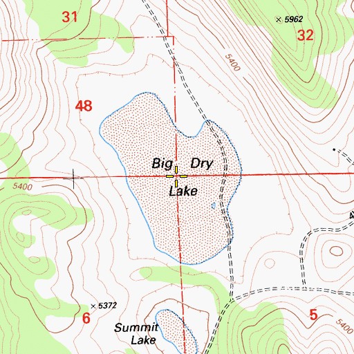 Topographic Map of Big Dry Lake, CA