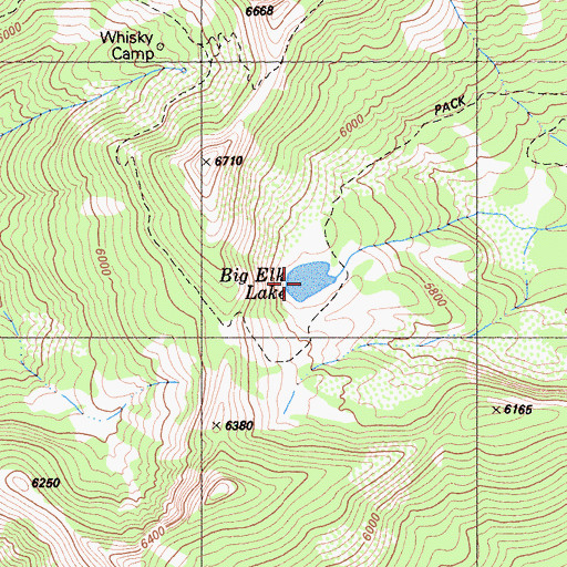 Topographic Map of Big Elk Lake, CA