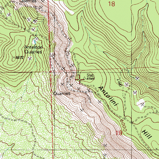 Topographic Map of Antolini Hill, AZ