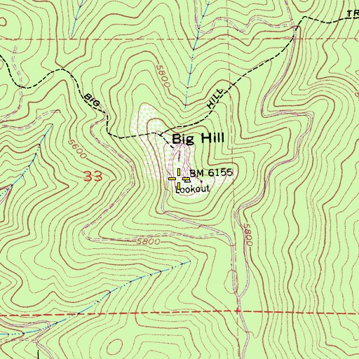 Topographic Map of Big Hill, CA