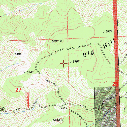 Topographic Map of Big Hill, CA