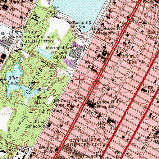 Topographic Map of Abraham Lincoln School, NY