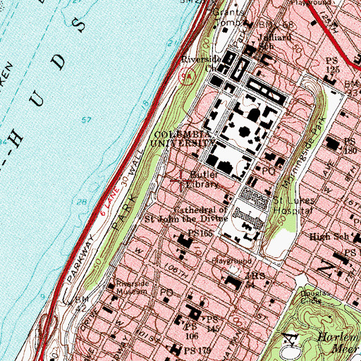 Topographic Map of Bank Street School for Children, NY