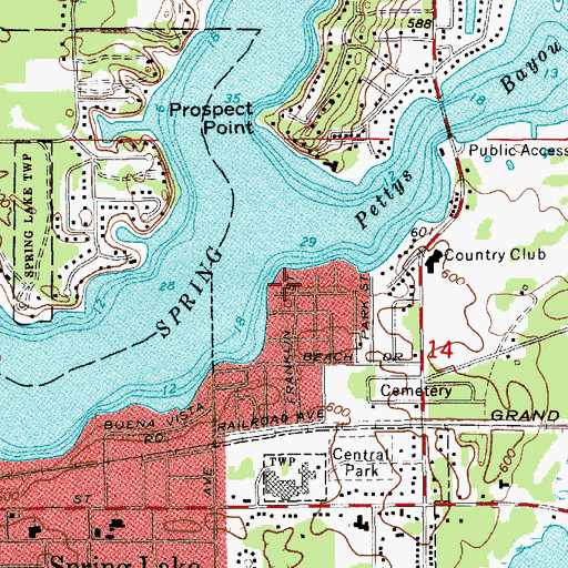 Topographic Map of Strawberry Point, MI