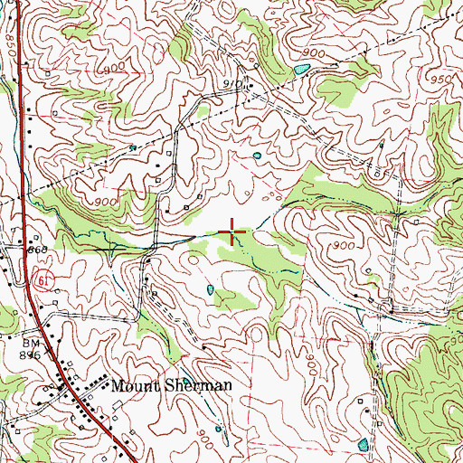 Topographic Map of Wathen Creek, KY
