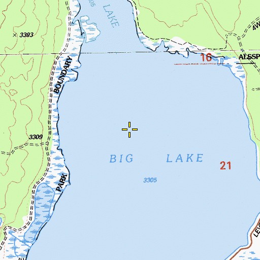 Topographic Map of Big Lake, CA