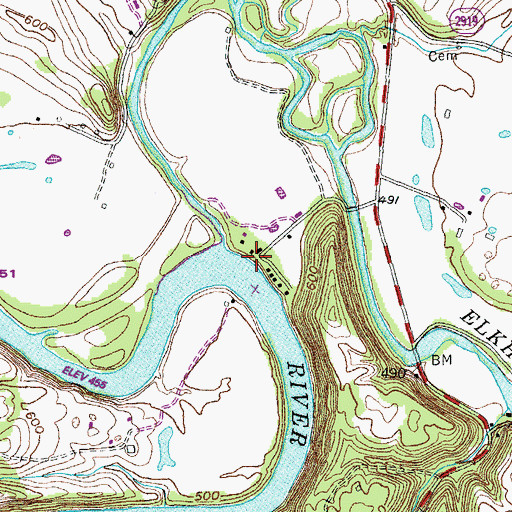 Topographic Map of Manford Ferry (historical), KY