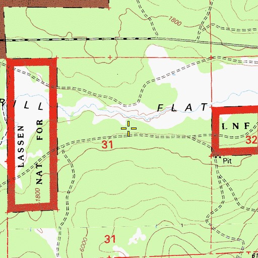 Topographic Map of Big Merrill Flat, CA