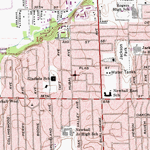 Topographic Map of Newhall Baptist Church, MI