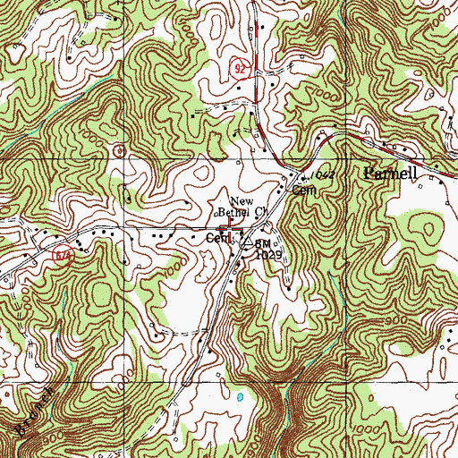 Topographic Map of Alley Cemetery, KY