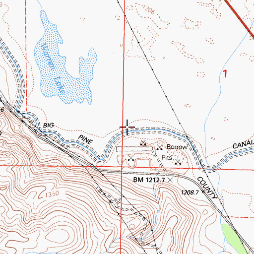 Topographic Map of Big Pine Canal, CA