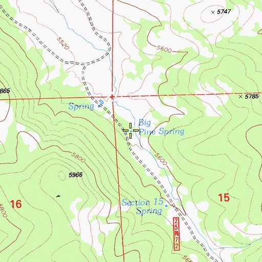 Topographic Map of Big Pine Spring, CA