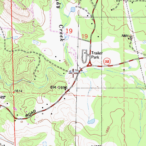 Topographic Map of Big Sandy Valley, CA